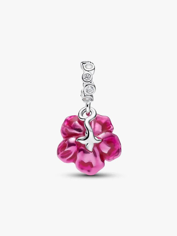 Pandora Silver Hibiscus Dangle Charm