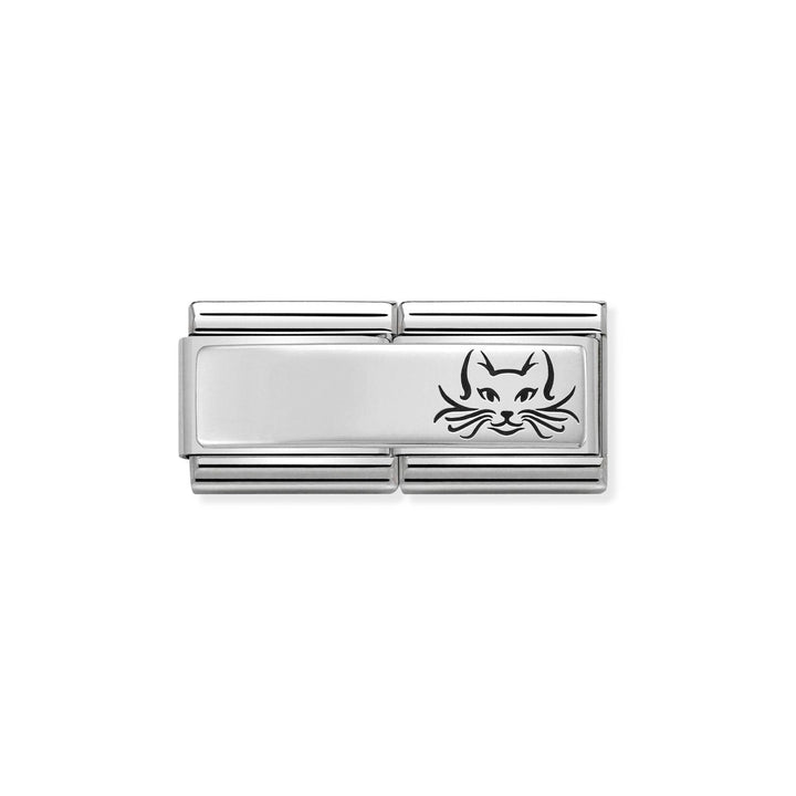 Nomination Classic Silver Engravable Double Cat Charm-Store