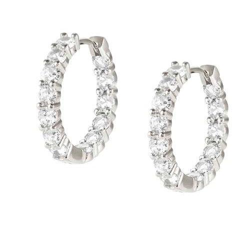Nomination Silver Chic &amp; Charm Cz Hoop Earrings
