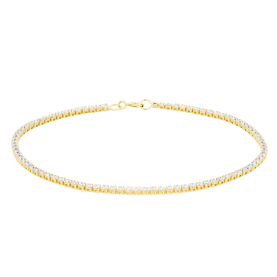 Mococo Fine 9ct Yellow Gold Zirconia Tennis Bracelet