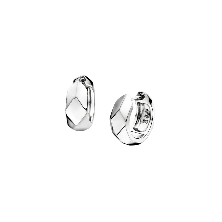 Kit Heath Glint Geo Wide Hoop Earrings Sterling Silver