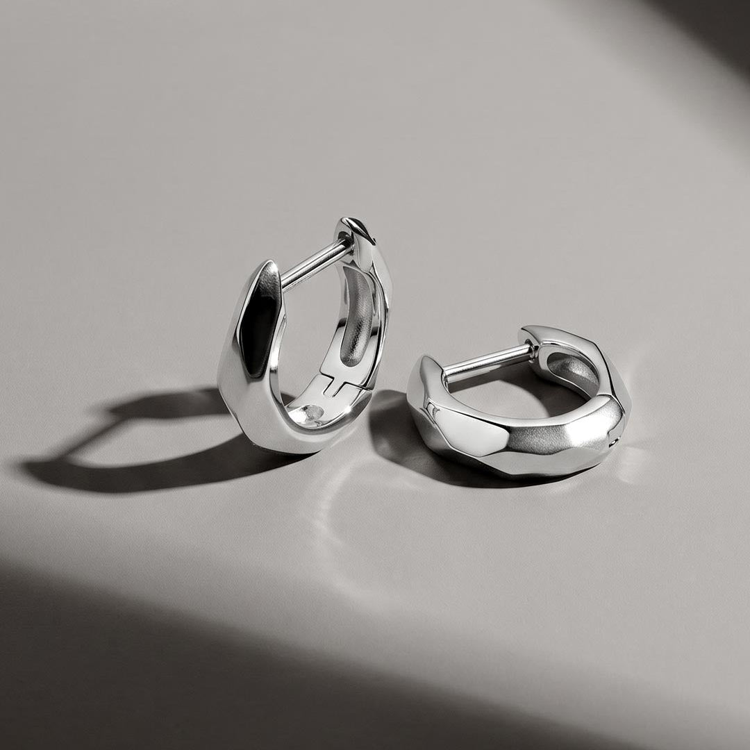 Kit Heath Glint Geo Hoop Earrings Sterling Silver