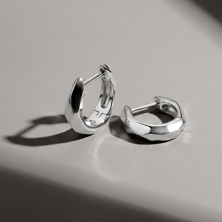 Kit Heath Glint Geo Hoop Earrings Sterling Silver