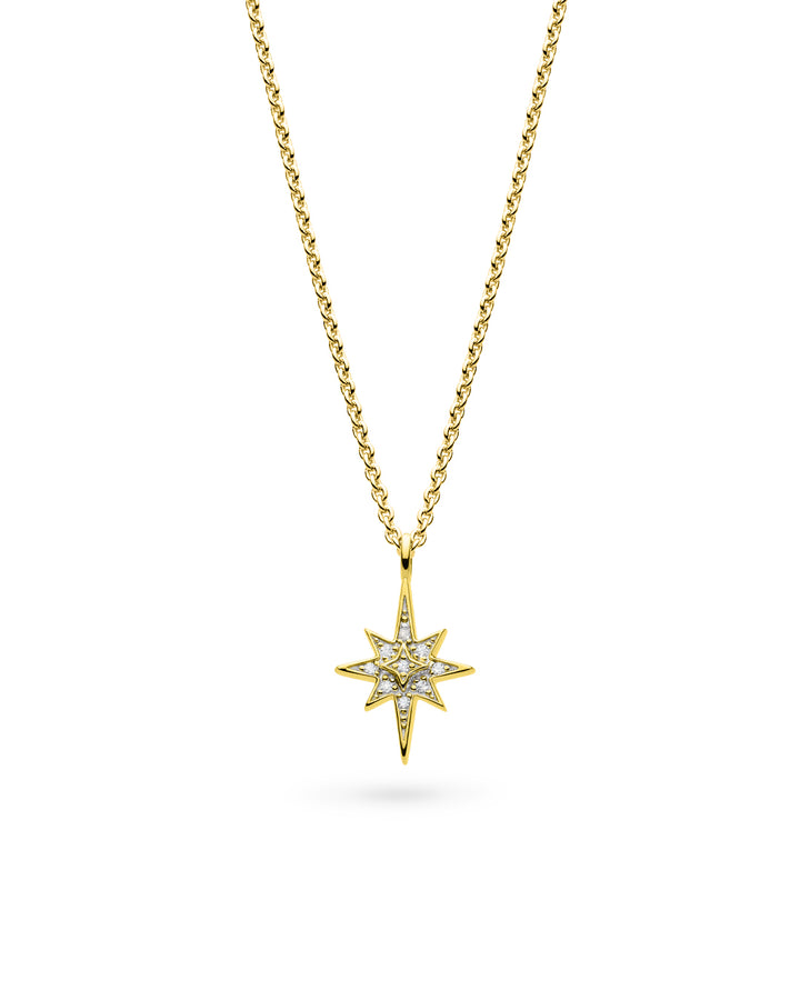 Kit Heath Gold Céleste North Star CZ Petite Necklace