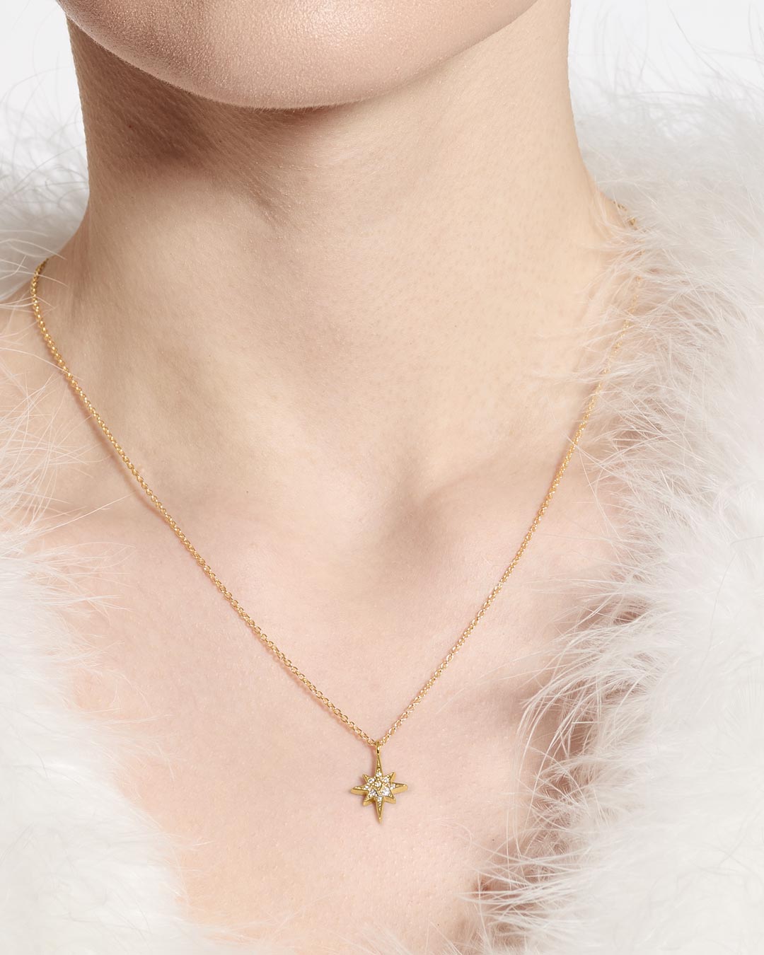 Kit Heath Gold Céleste North Star CZ Petite Necklace