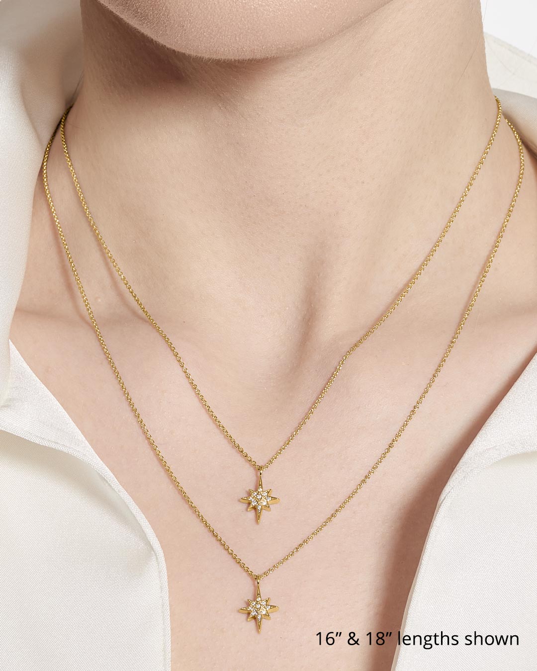 Kit Heath Gold Céleste North Star CZ Petite Necklace