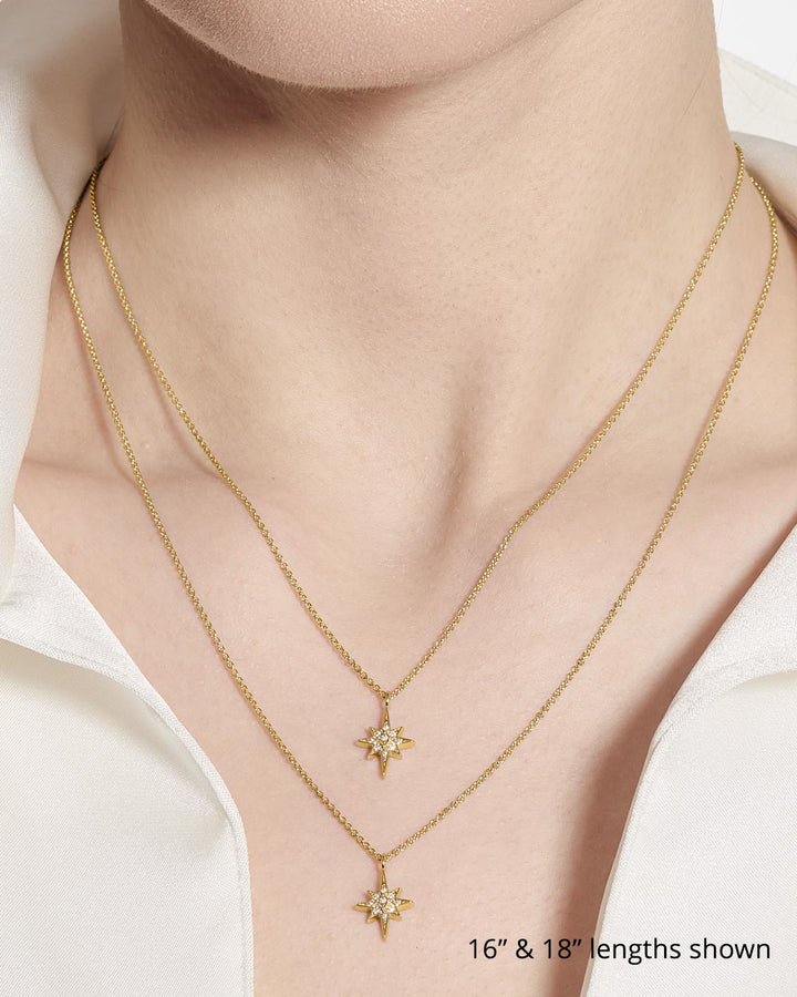 Kit Heath Gold Céleste North Star CZ Petite Necklace