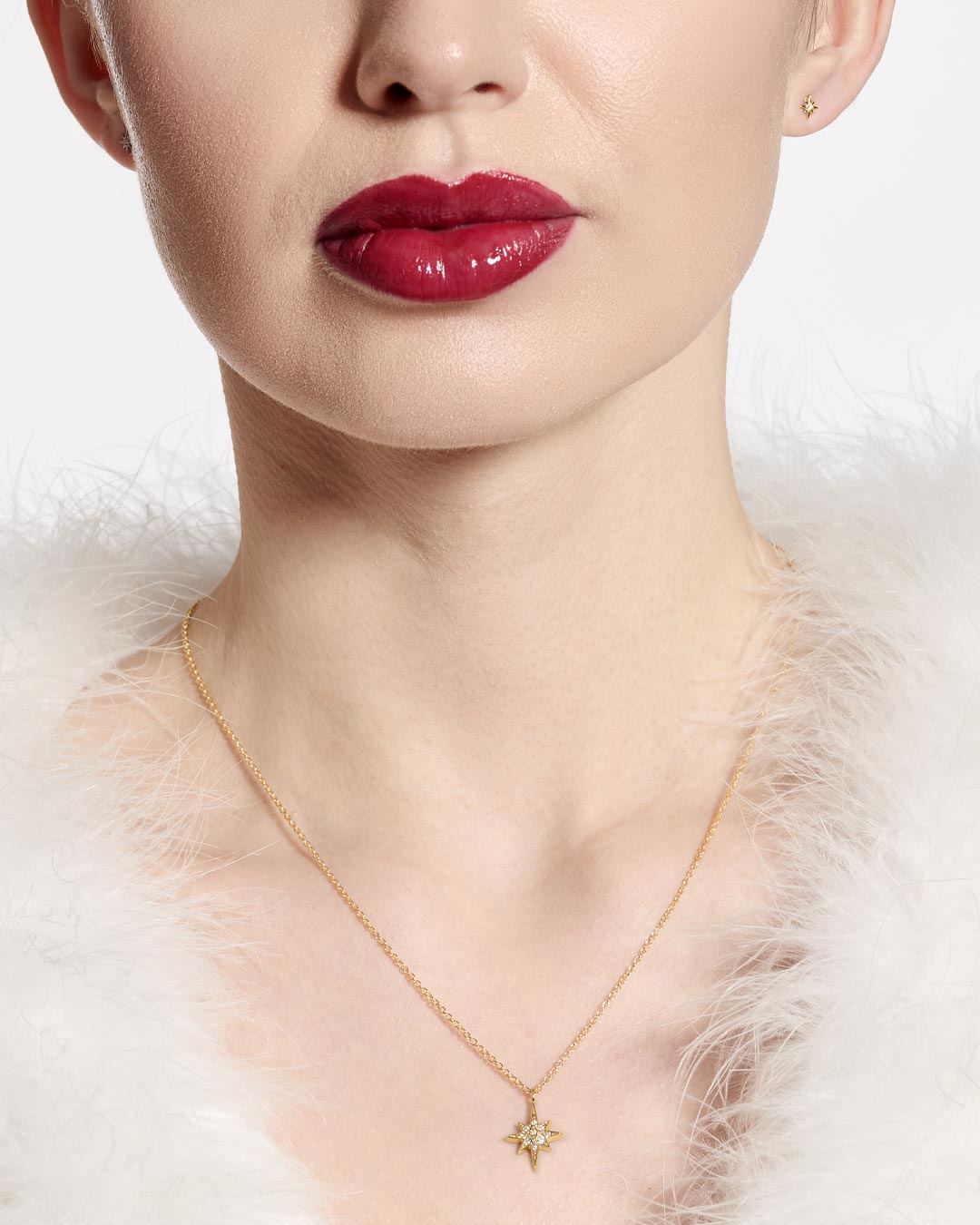 Kit Heath Gold Céleste North Star CZ Petite Necklace