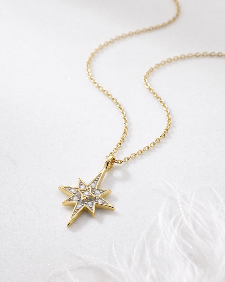 Kit Heath Gold Céleste North Star CZ Petite Necklace