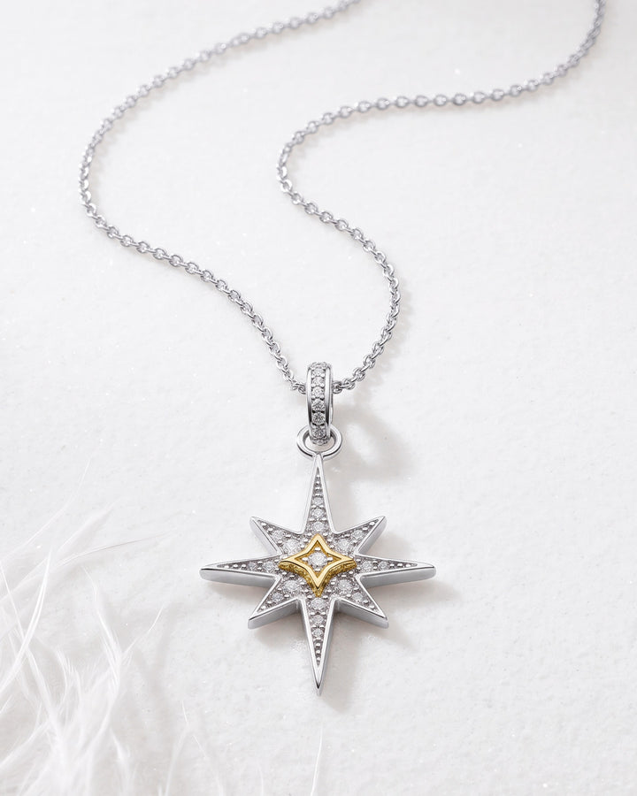 Kit Heath Mixed Metal Céleste North Star CZ Midi Necklace