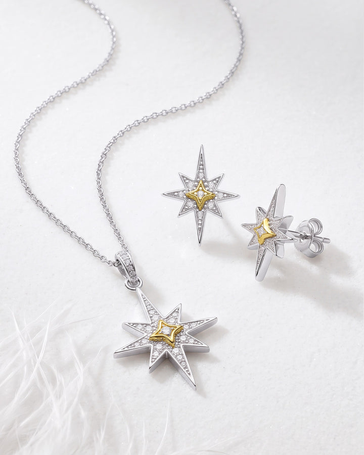 Kit Heath Mixed Metal Céleste North Star CZ Midi Necklace