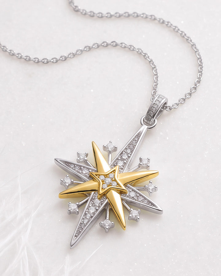 Kit Heath Mixed Metal  Céleste North Starburst CZ Grande 16-24" Slider Necklace (H) (A)