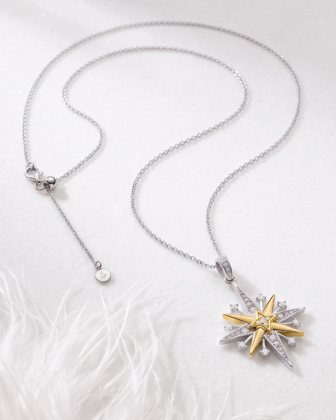 Kit Heath Mixed Metal  Céleste North Starburst CZ Grande 16-24" Slider Necklace (H) (A)