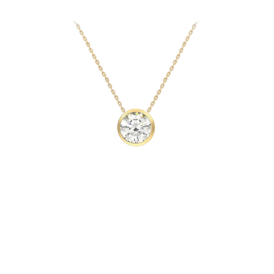 IBB London 9ct Yellow Gold 7mm CZ Slider Adjustable Necklace 41-46cm