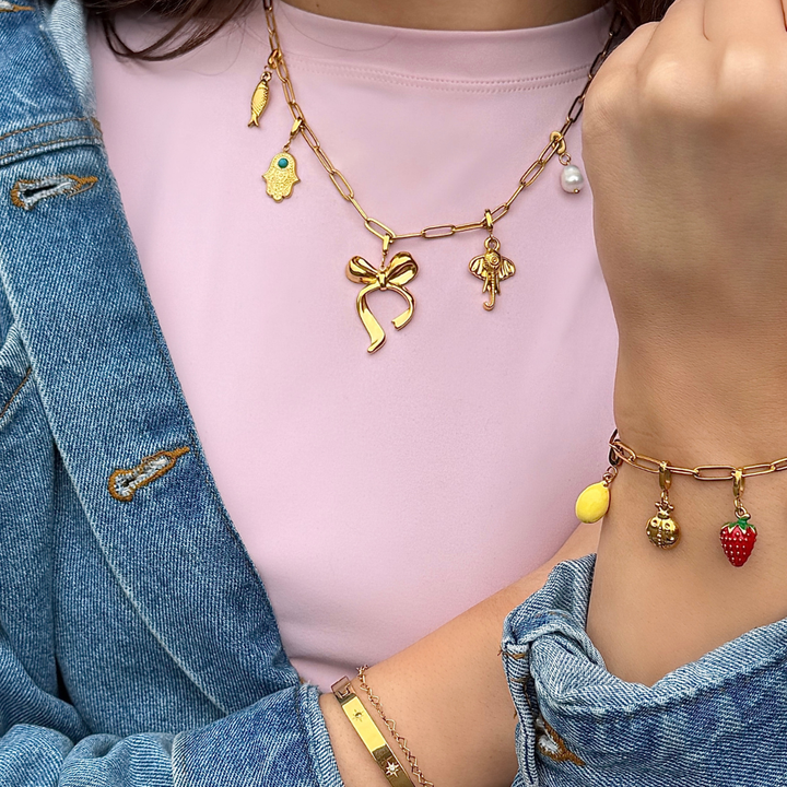 Mococo Gold Lovebug Ladybird Clip-On Charm