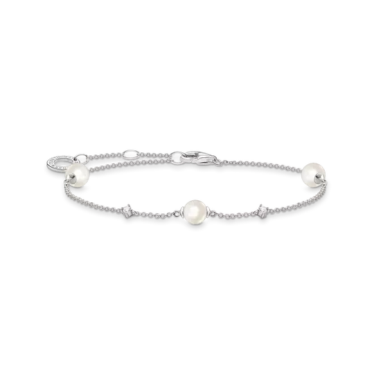 Thomas Sabo Silver Bracelet Pearls with White Stones Silver - MococoThomas SaboA2038-167-14-L19VBracelets