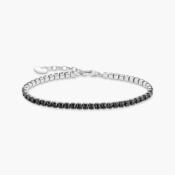 Thomas Sabo Silver Tennis Bracelet with Black Zirconia