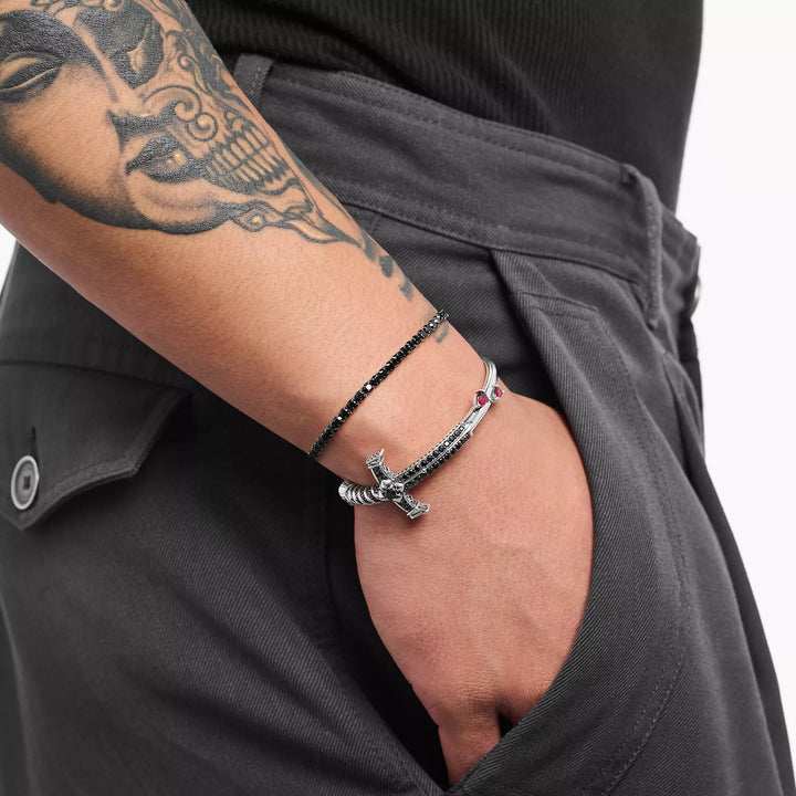 Thomas Sabo Silver Tennis Bracelet with Black Zirconia