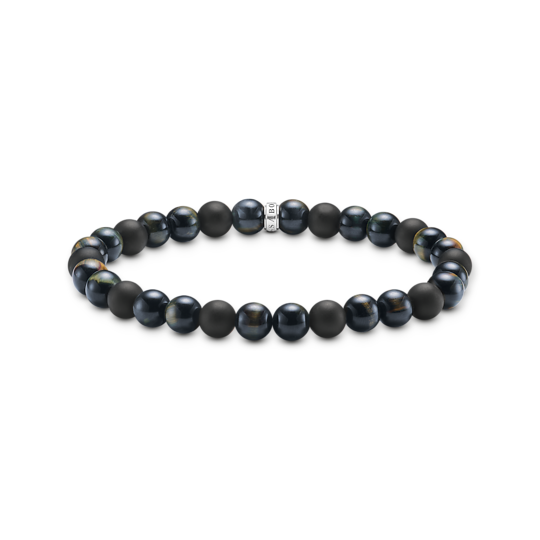 Thomas Sabo Silver Black Obsidian and Tiger Eye Bracelet