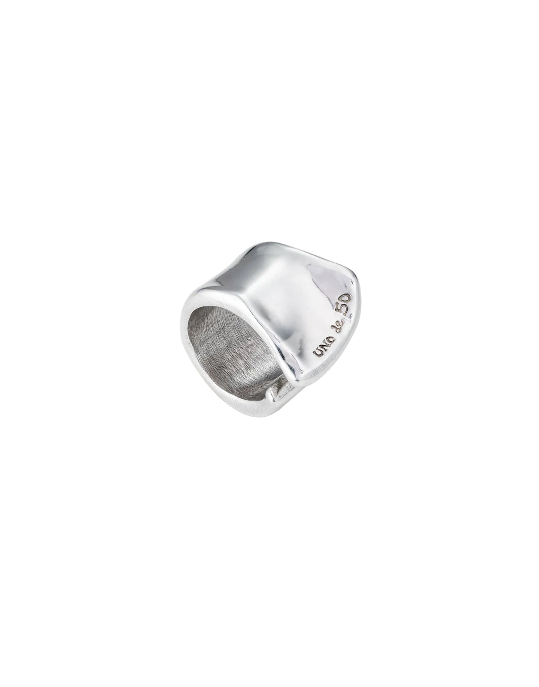 UNOde50 Large Open Ring Handcrafted Silver-Plated Statement