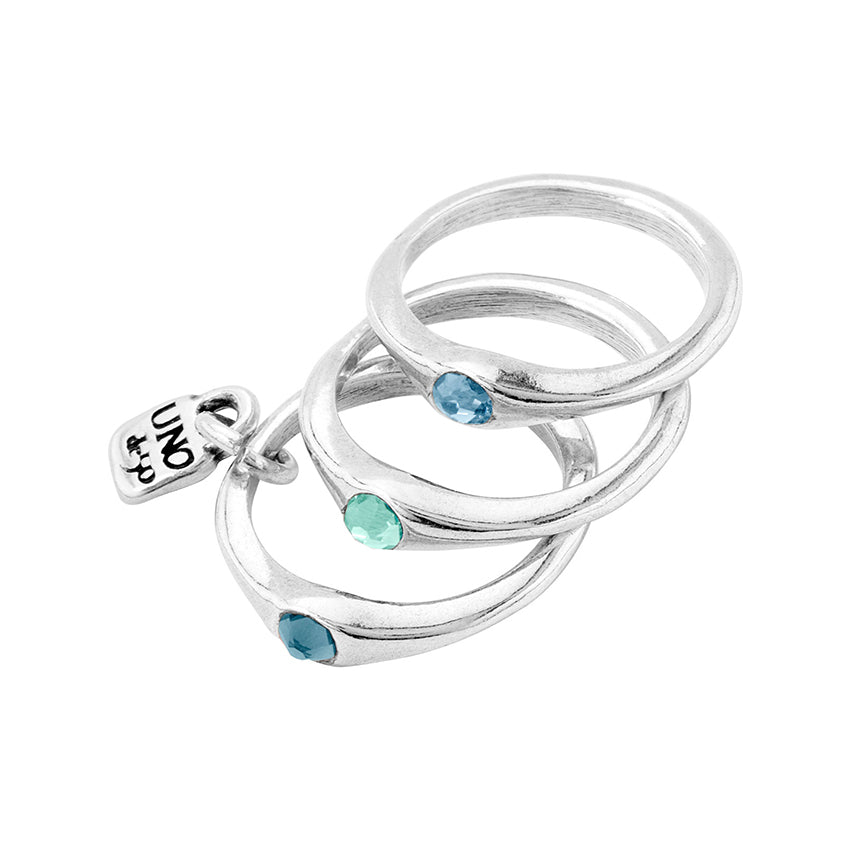 UNOde50 Silver Happy Blue Ring