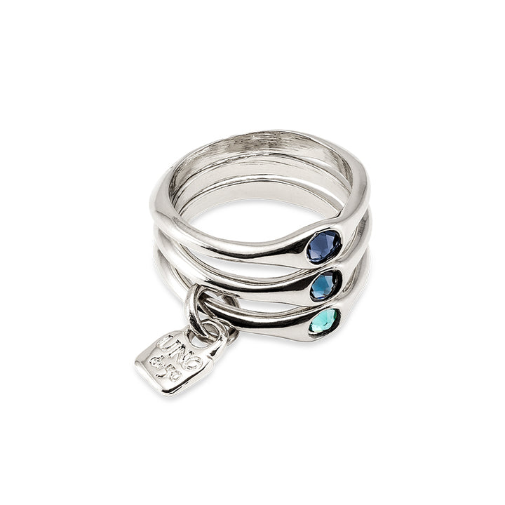 UNOde50 Silver Happy Blue Ring