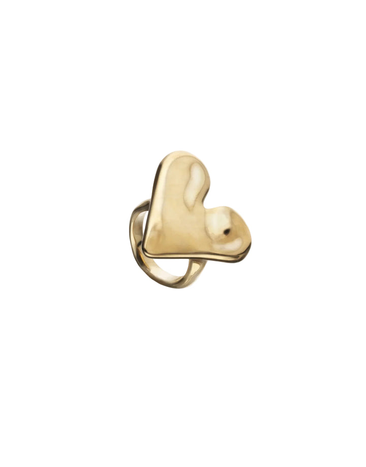 UNOde50 Maxi Heart Shape Ring Gold Plated