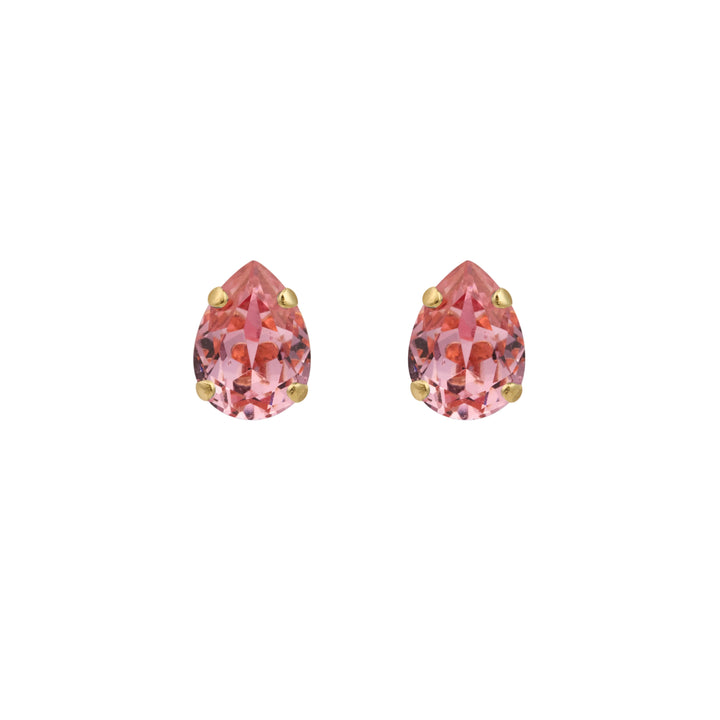 Caroline Svedbom Amelia Stud Earrings Light Rose Crystal