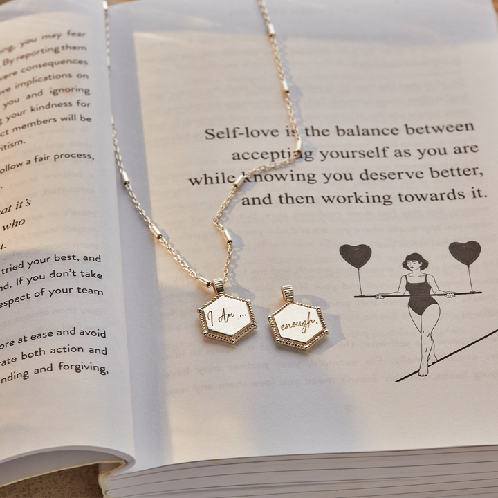 ChloBo Silver Personalised Hexagon Coin Necklace