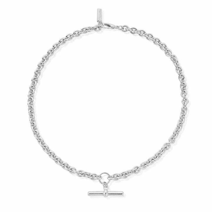 ChloBo Silver and Gold Anchor Chain T-Bar Necklace