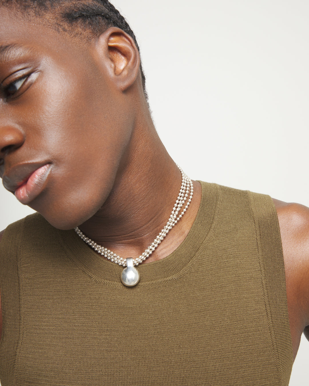 UNOde50 Silver Threads Sphere Pendant Necklace