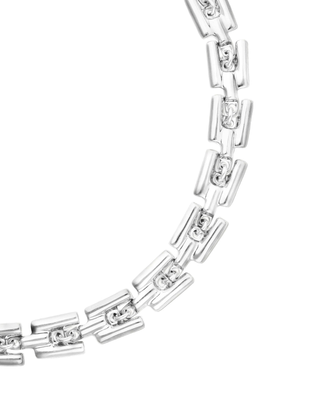UNOde50 Roots Collection Square Links Chain Necklace Silver