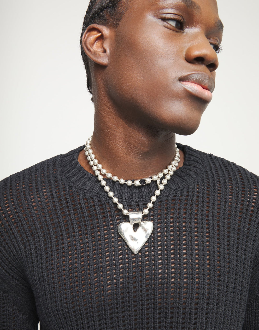 UNOde50 Pálpito Long Necklace with Beads and Heart Silver