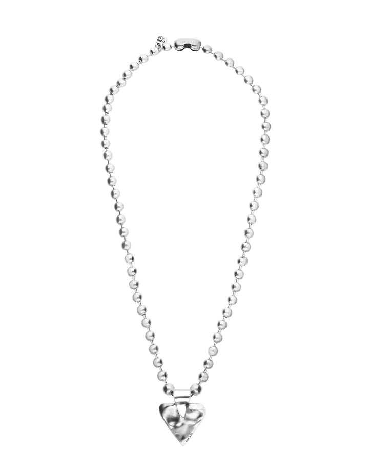 UNOde50 Pálpito Long Necklace with Beads and Heart Silver