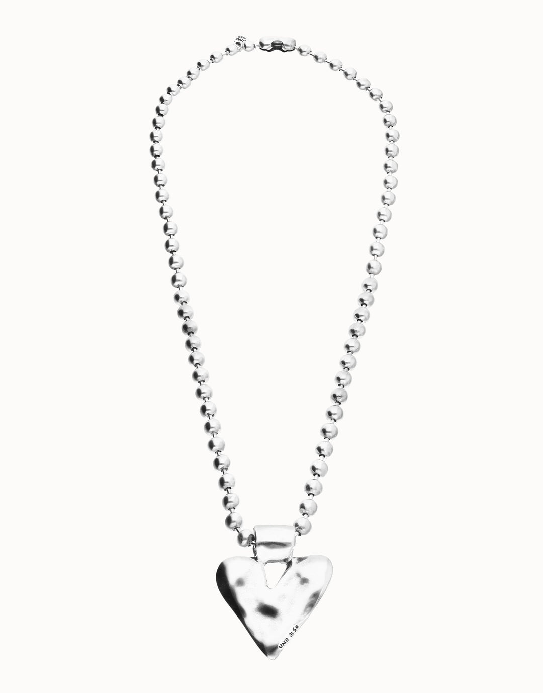UNOde50 Pálpito Long Necklace with Beads and Heart Silver