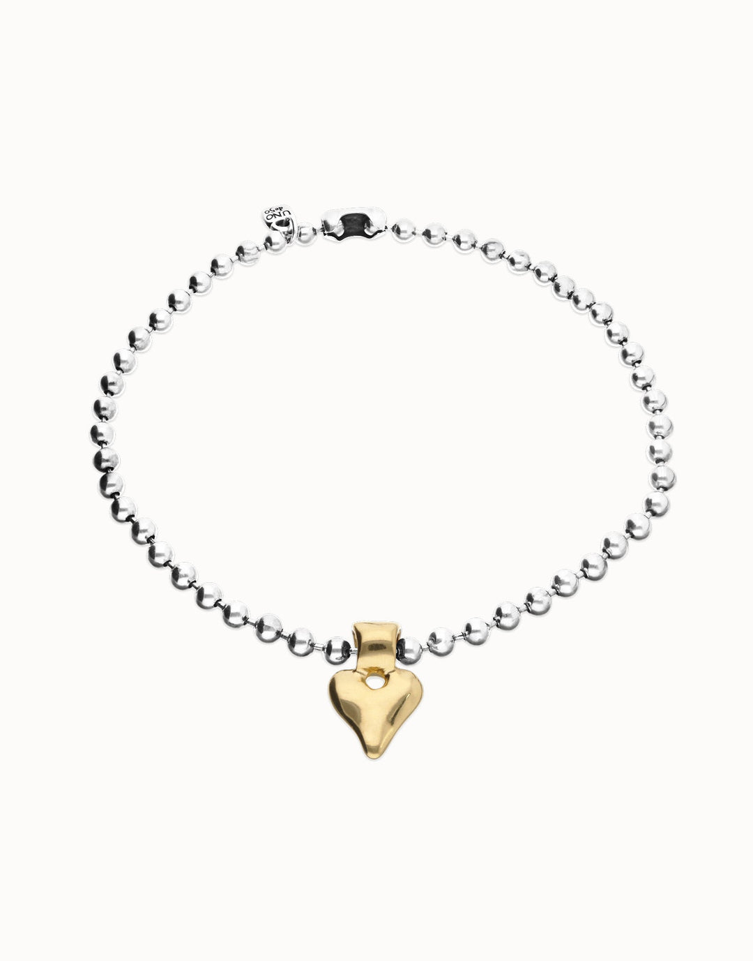 UNOde50 Pálpito Beaded Short Necklace With Heart Detail