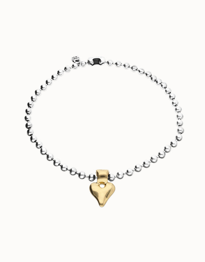 UNOde50 Pálpito Beaded Short Necklace With Heart Detail