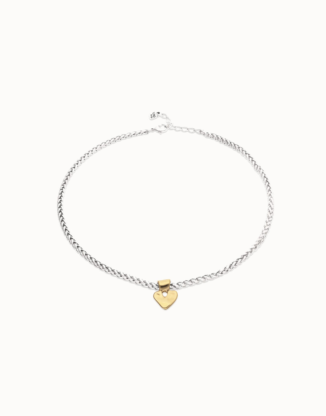 UNOde50 Short Chain Necklace with Small Heart Detail