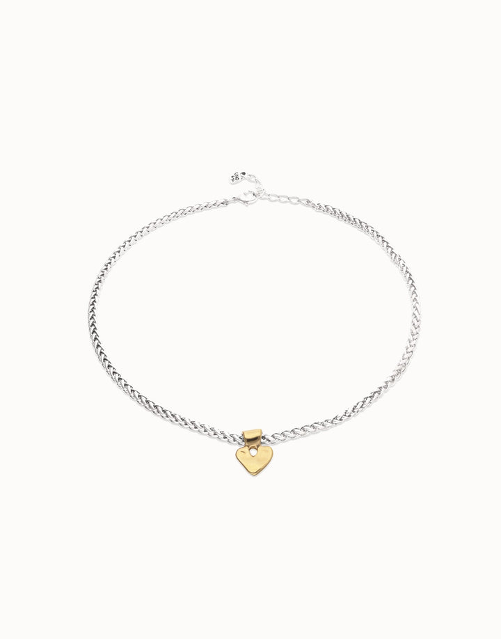 UNOde50 Short Chain Necklace with Small Heart Detail
