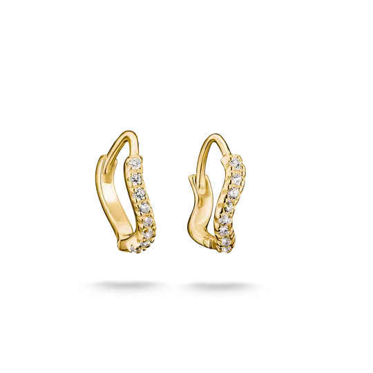 Thomas Sabo Gold Curved Hoop Earrings with White Zirconia - MococoThomas SaboCR775-M01-14Earrings