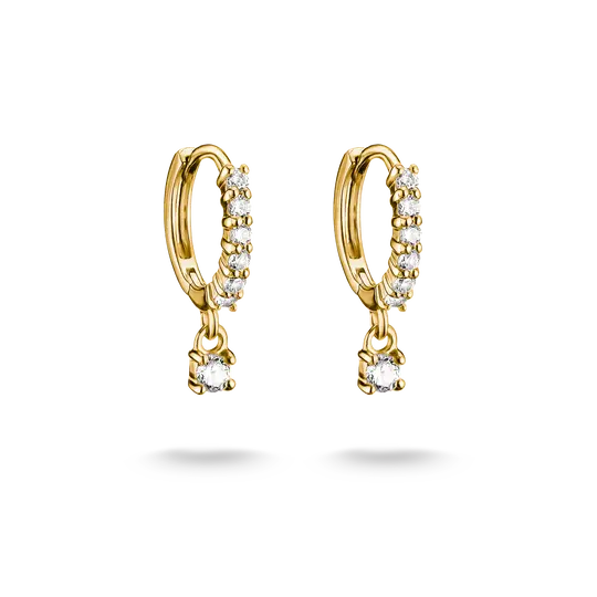 Thomas Sabo Gold Hoop Earrings with White Brilliant-cut Zirconia - MococoThomas SaboCR781-M01-14Earrings