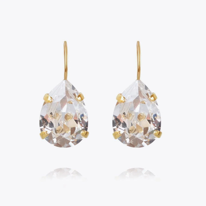 Caroline Svedbom Gold Mini Drop Clasp Crystal Earrings