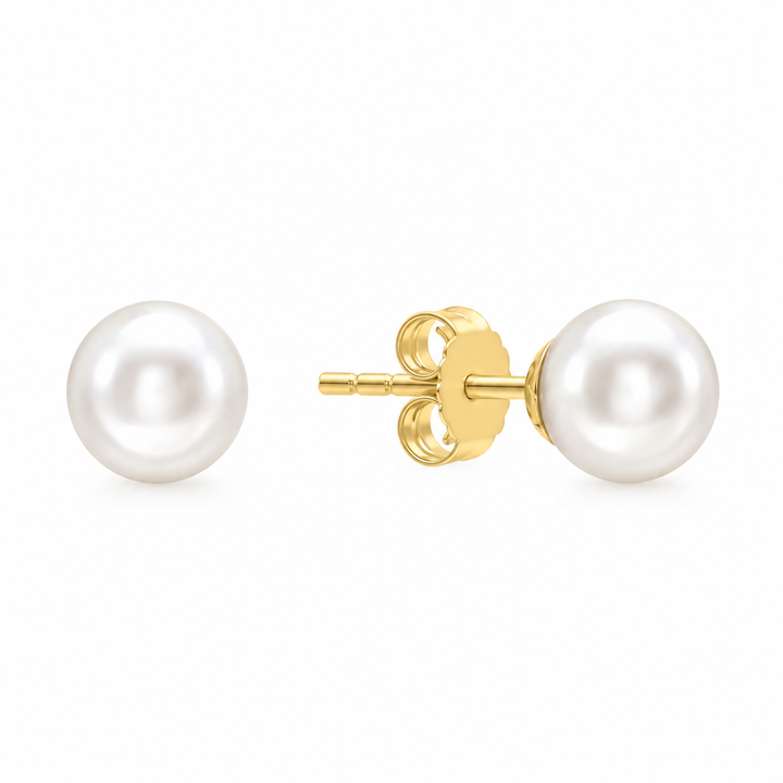 Mococo Fine 9ct Solid Gold Freshwater Pearl Stud Earrings