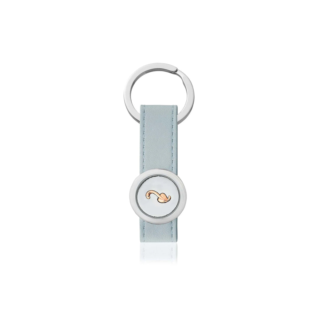 Clogau Tree of Life Insignia Baby Blue Leather Keyring