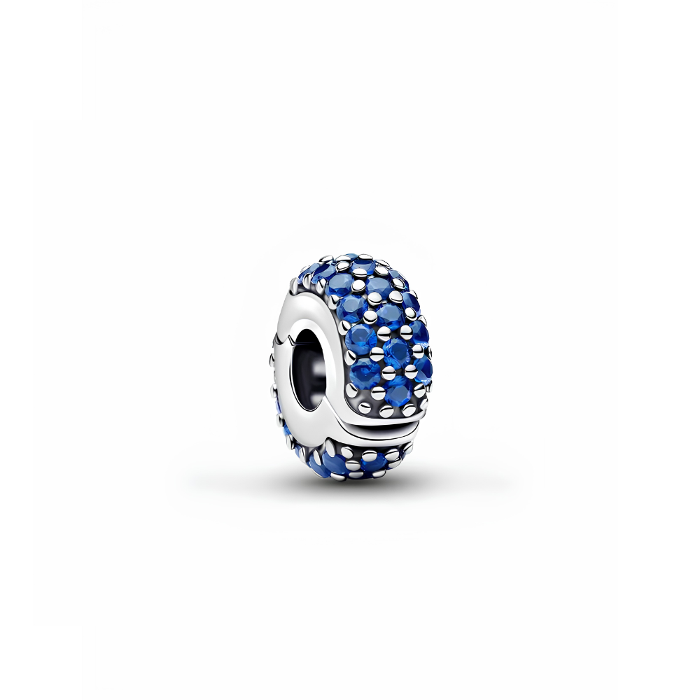 Pandora Silver Royal Blue Stone Clip Charm