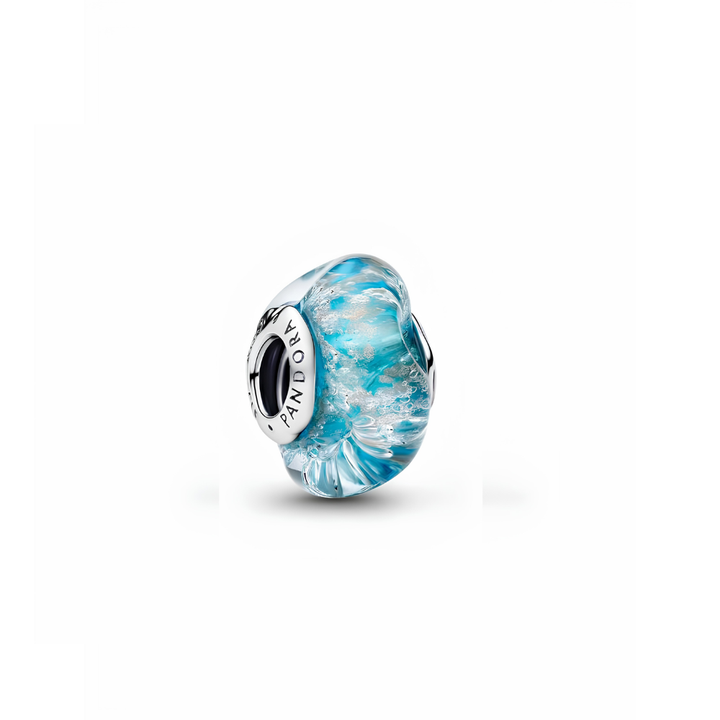 Pandora Silver Turquoise Murano Glass &amp; Glitter Charm