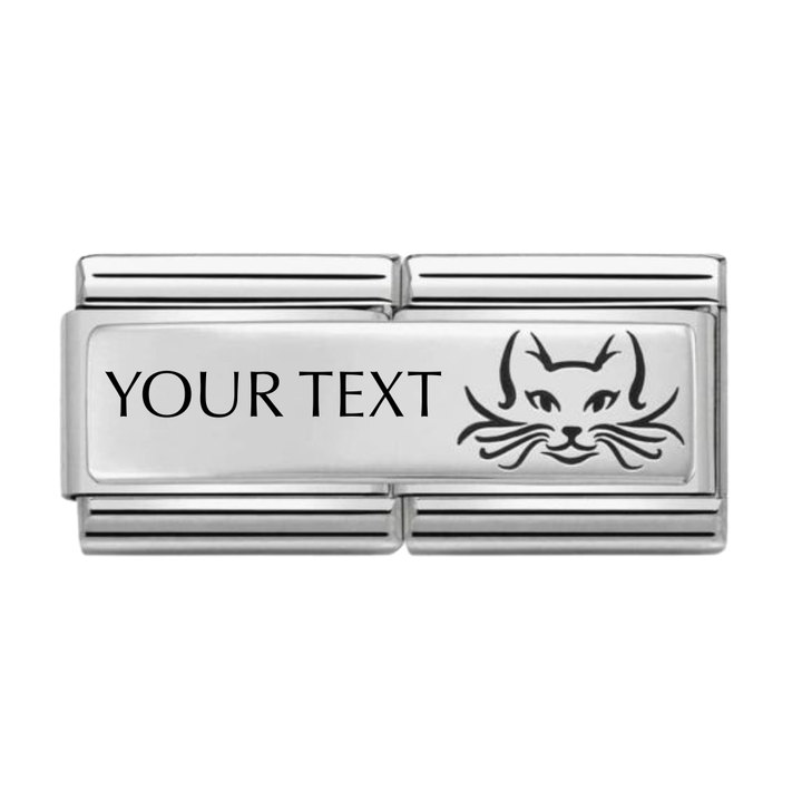 Nomination Classic Silver Engravable Double Cat Charm-Store
