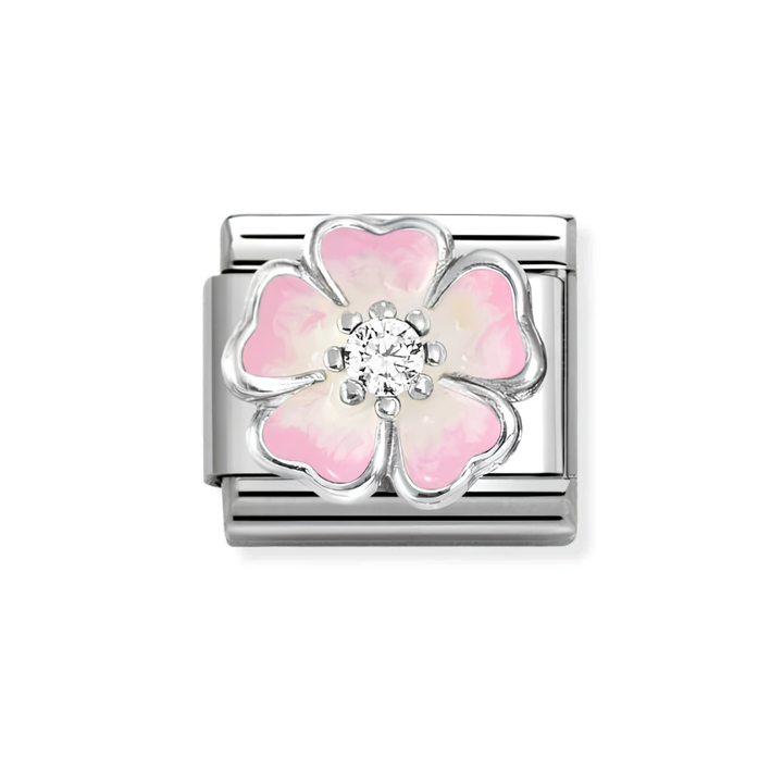 Nomination Silver Enamel Pink Fade Flower Charm