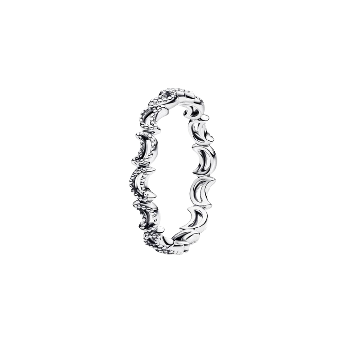 Pandora Silver Crescent Moon Ring