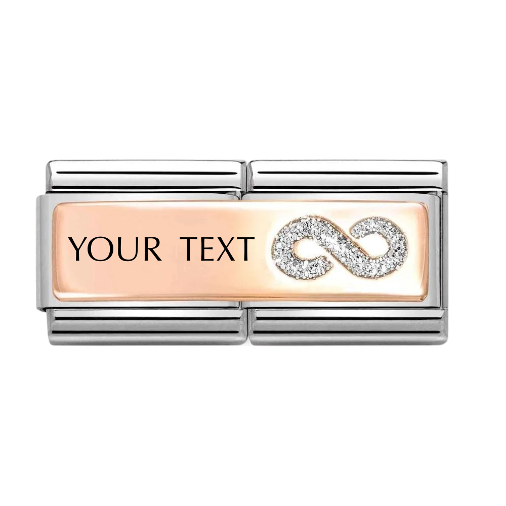 Nomination Classic Rose Gold Glitter Infinity Engravable Double Charm